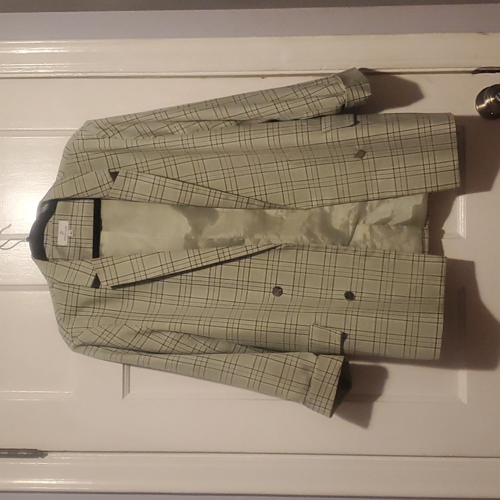 Pastel Green Plaid Blazer